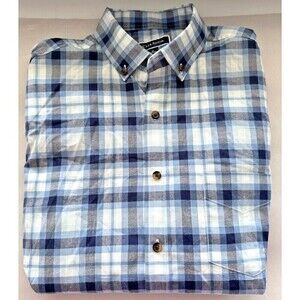 CLUB ROOM Mens Plaid Button-Down Shirt Slim-Fit Stretch Navy Combo Blue Size M